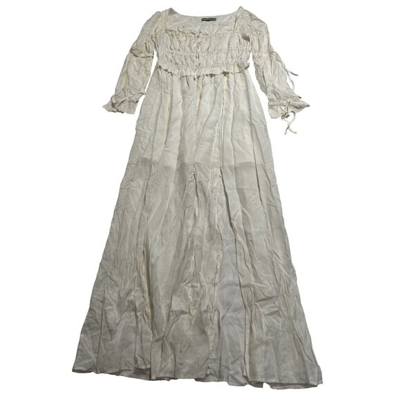 AllSaints Square Neck Tiered Dress in White - Picture 1 of 5